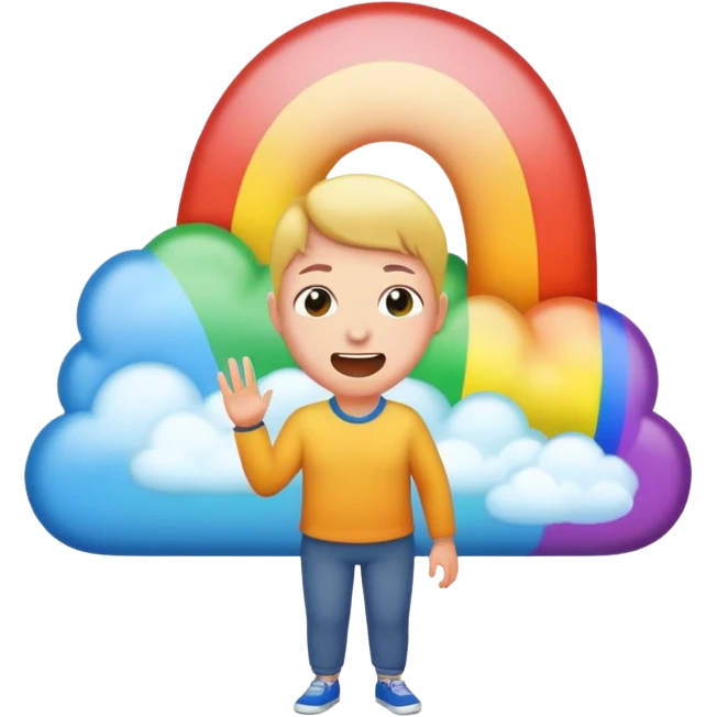 a person farting a rainbow  emoji