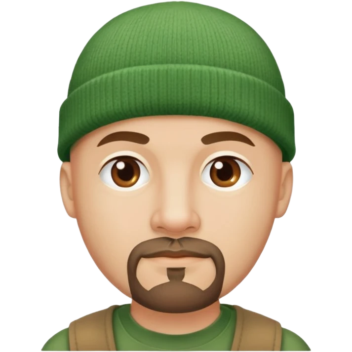 bald man with Beanie goatee green emoji