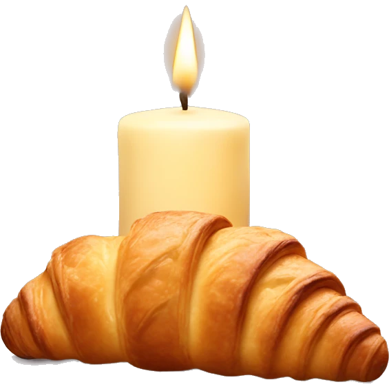 croissant candle, felines sticking out of the croissant emoji