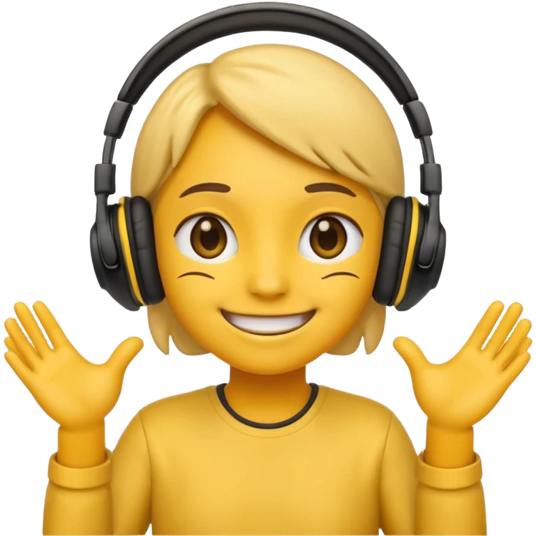 emoji with head phone holding both hands emoji