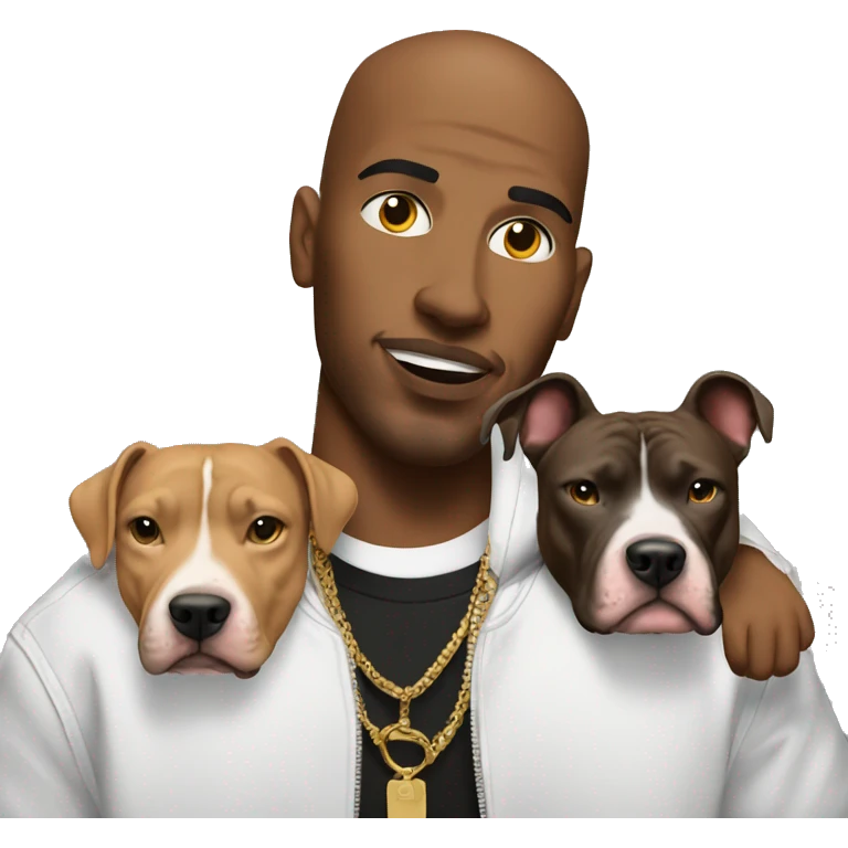 a rapper with a big pitbull emoji