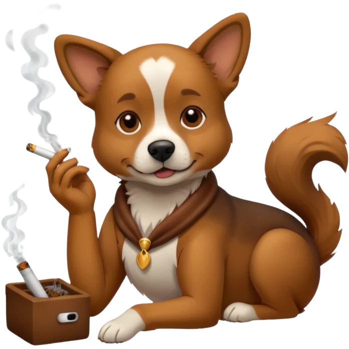 dog smoking emoji