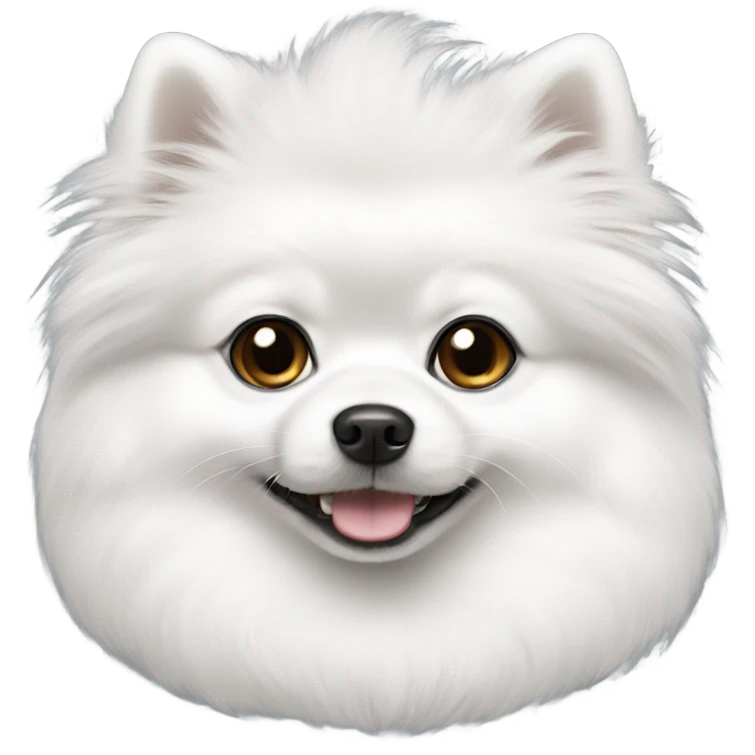 white pomeranian with one black ear emoji