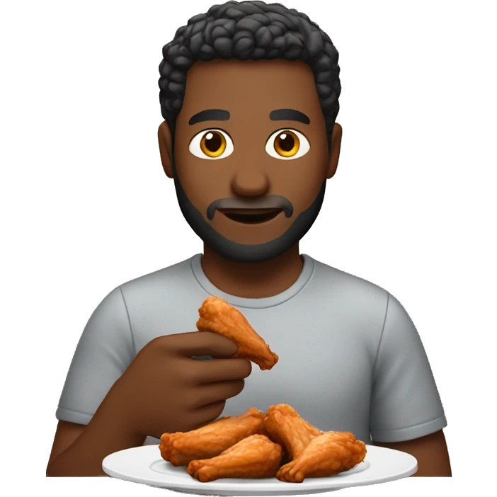 Man eating chicken wings emoji