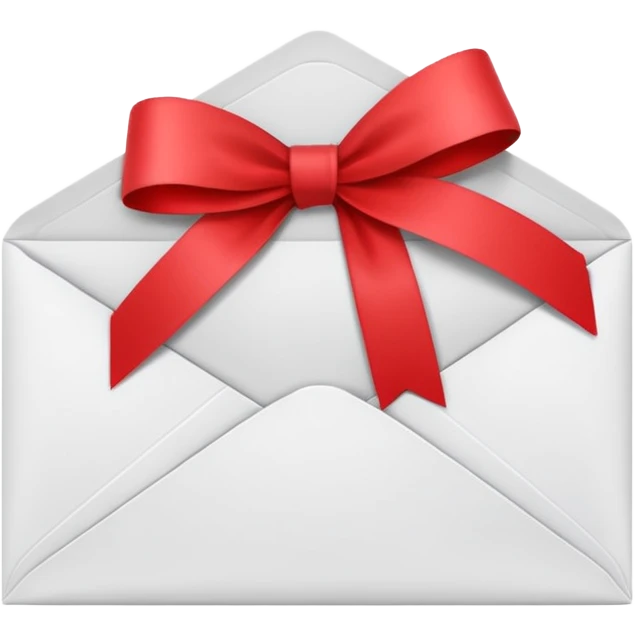 an envelope with a paper and ribbon emoji