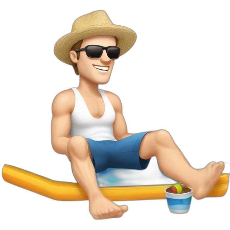 Jonathan Toews as a beach bum emoji