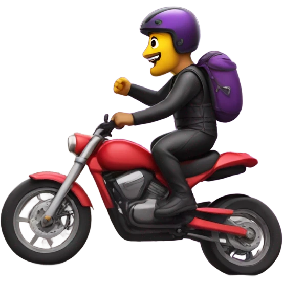 Biker riding up eggplant mountain  emoji