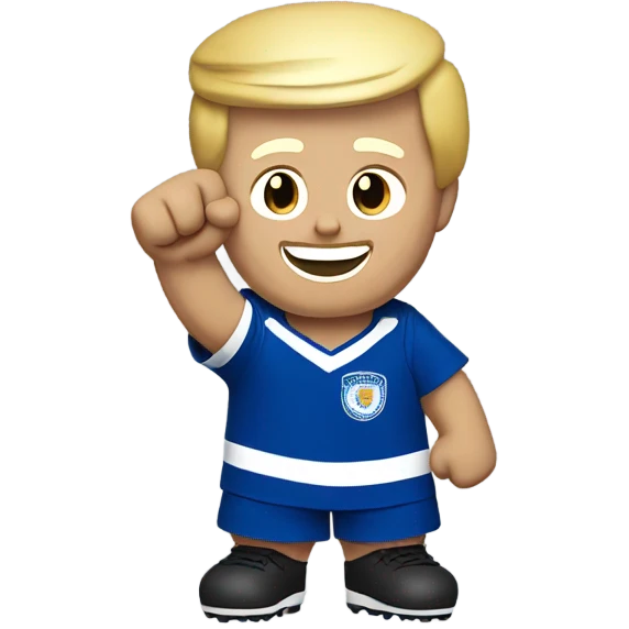 Donald Trump cheering Leicester football club wearing kit victory  emoji
