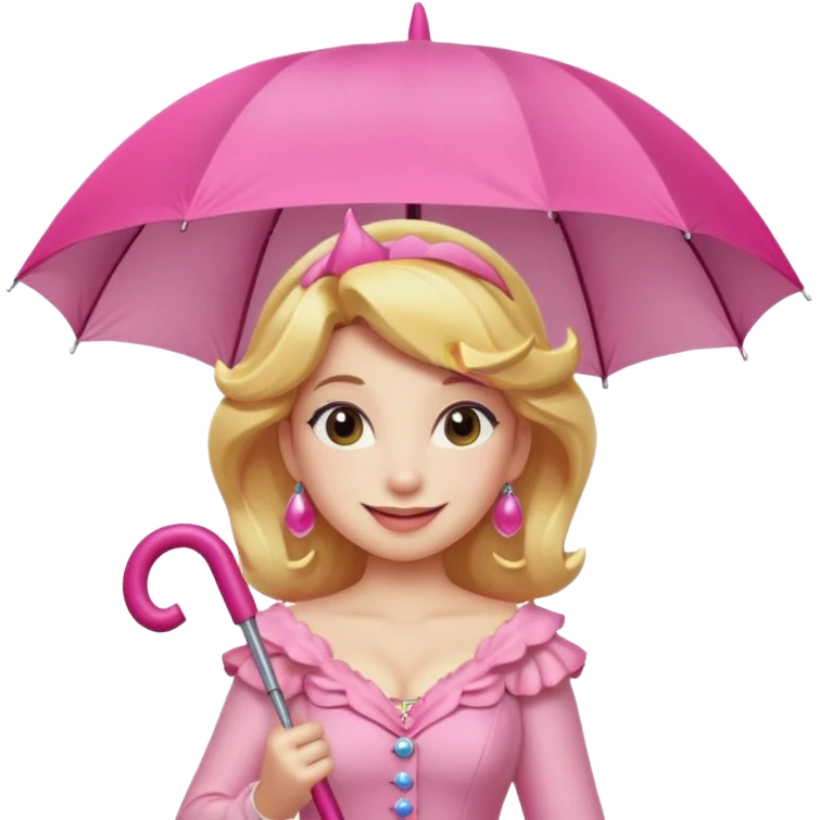 princess peach with a pink umbrella  emoji