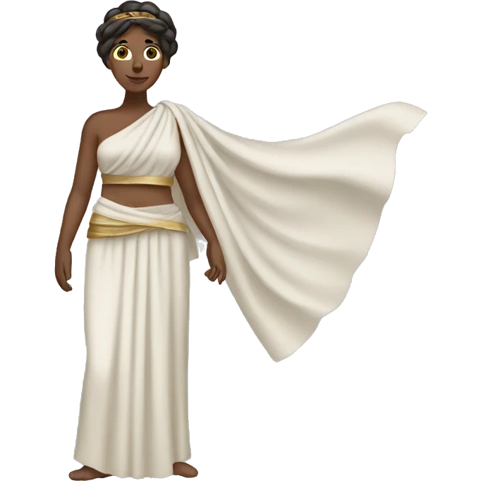 woman wearing traditional draped greek toka emoji
