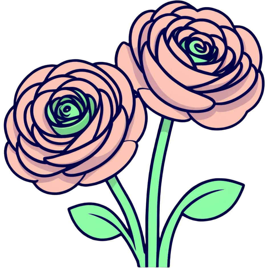 colorful ranunculus flower with lush petals emoji