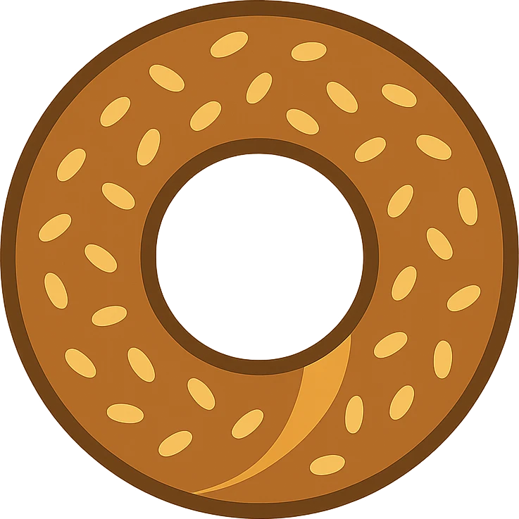 simit bread, flat color icon, bold lines, minimal details emoji