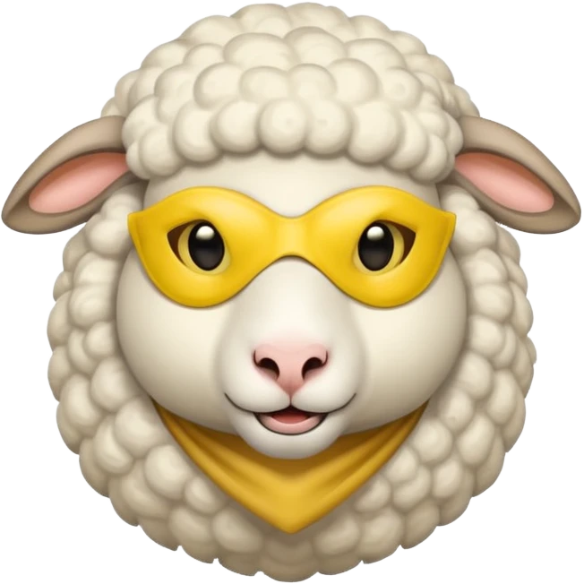 a sheep with yellow mask emoji