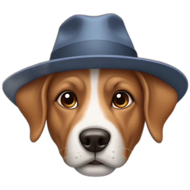 dog with a hat emoji