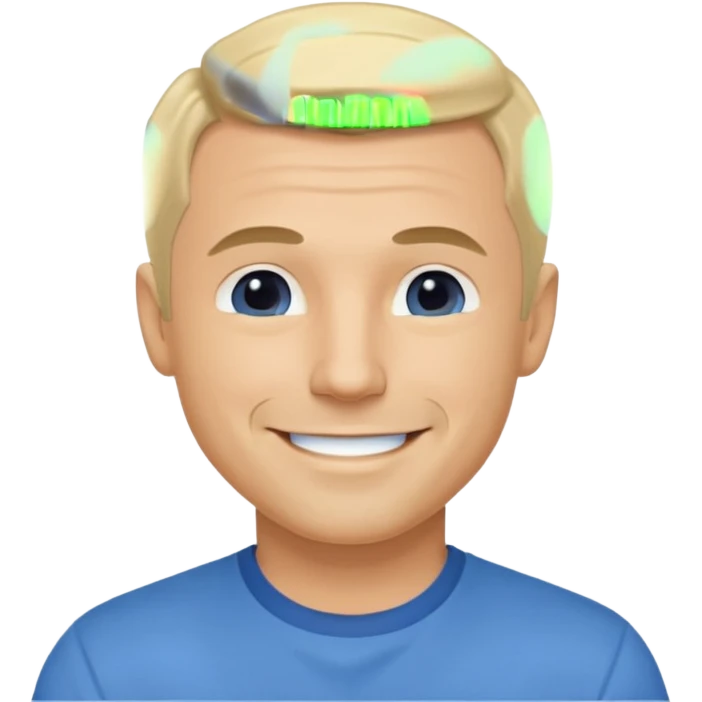 Freddie Prinze Jr, blonde hair, blue shirt emoji