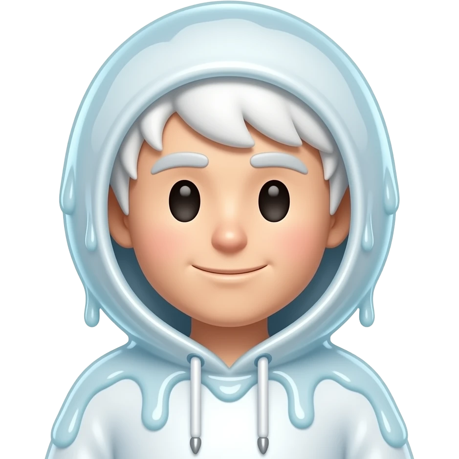 slime guy white blonde hair apple emoji style Slime hoodie emoji