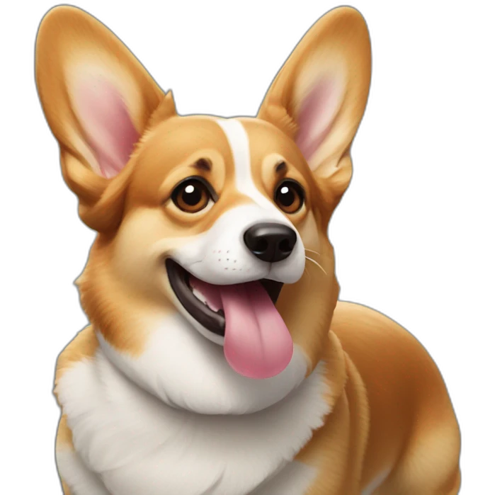 corgi dog with tongue out emoji
