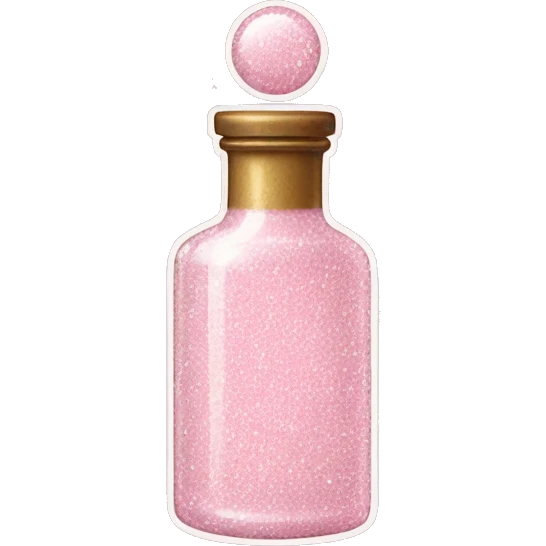 light pink glitter in vintage bottle  emoji