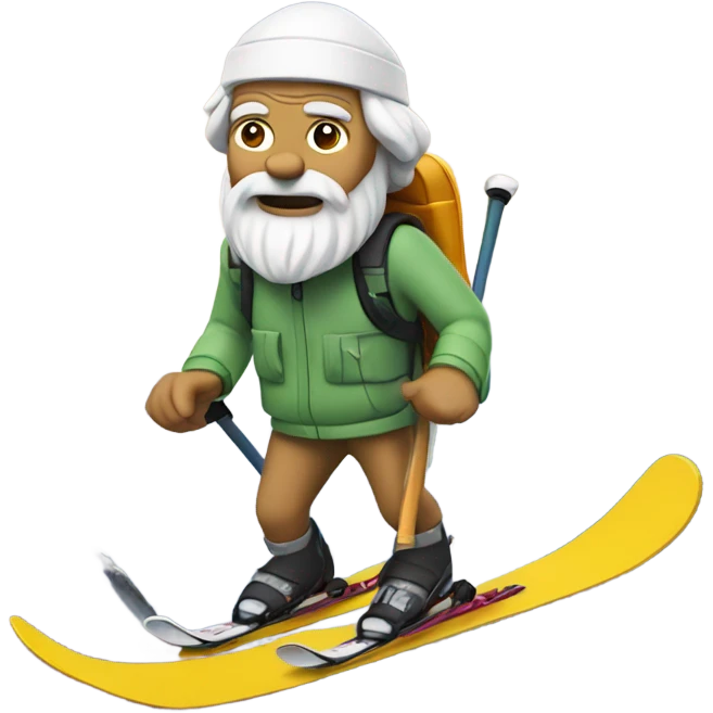 Socrates on mountain skis  emoji