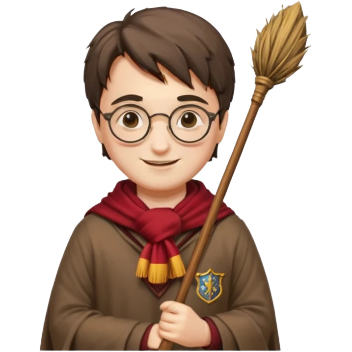 Harry potter flying on a broomstick emoji