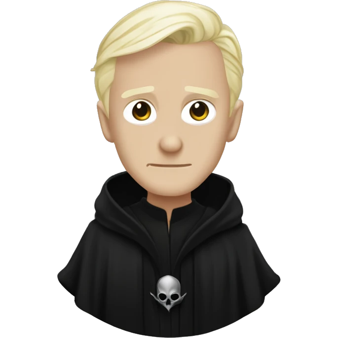 singular draco malfoy wearing all black death eater robes and death eater mask covering his face emoji