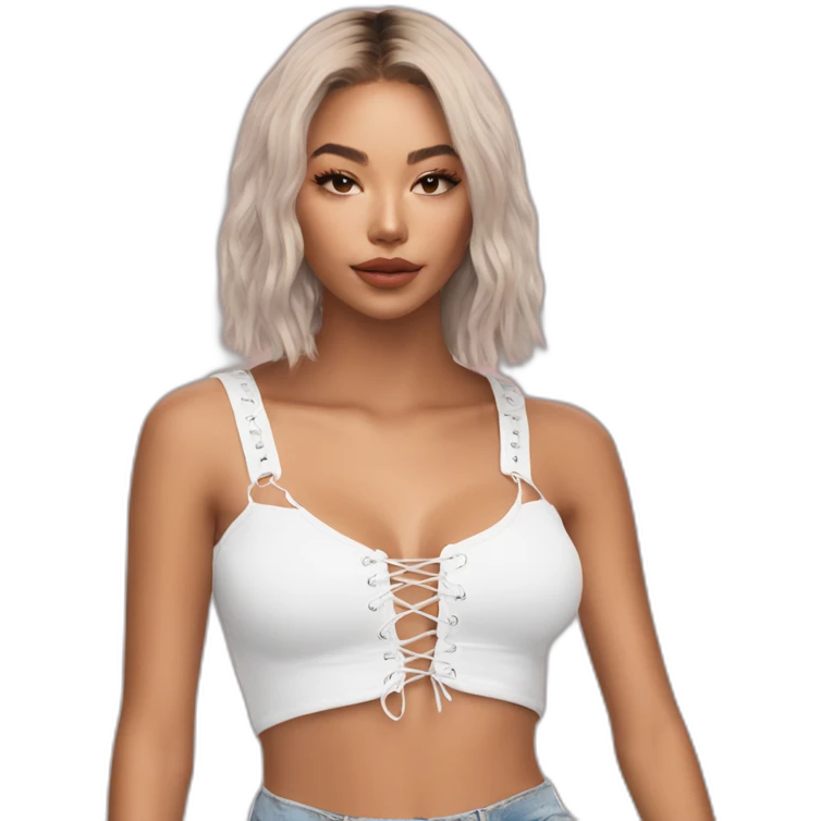 plush lace up crop top emoji