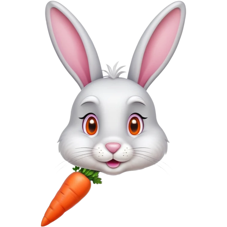 bugs bunny cartoon rabbit with carrot emoji