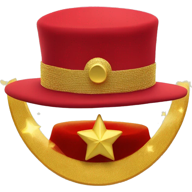 Floating red hat with a gold halo floating above it  emoji