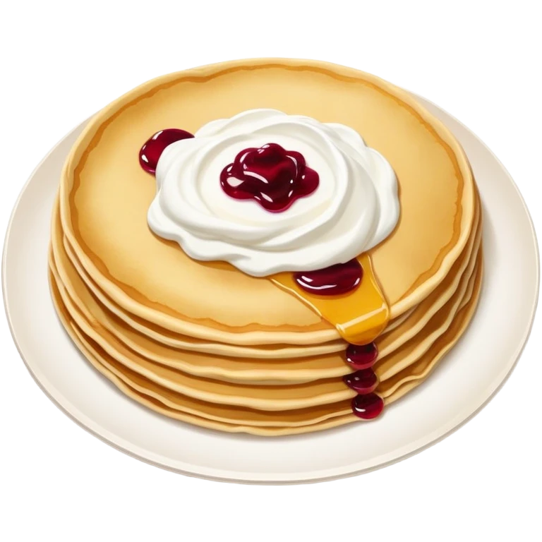 scandinavian round crepes with jam and sour cream emoji
