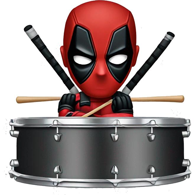 Deadpool play drum  emoji