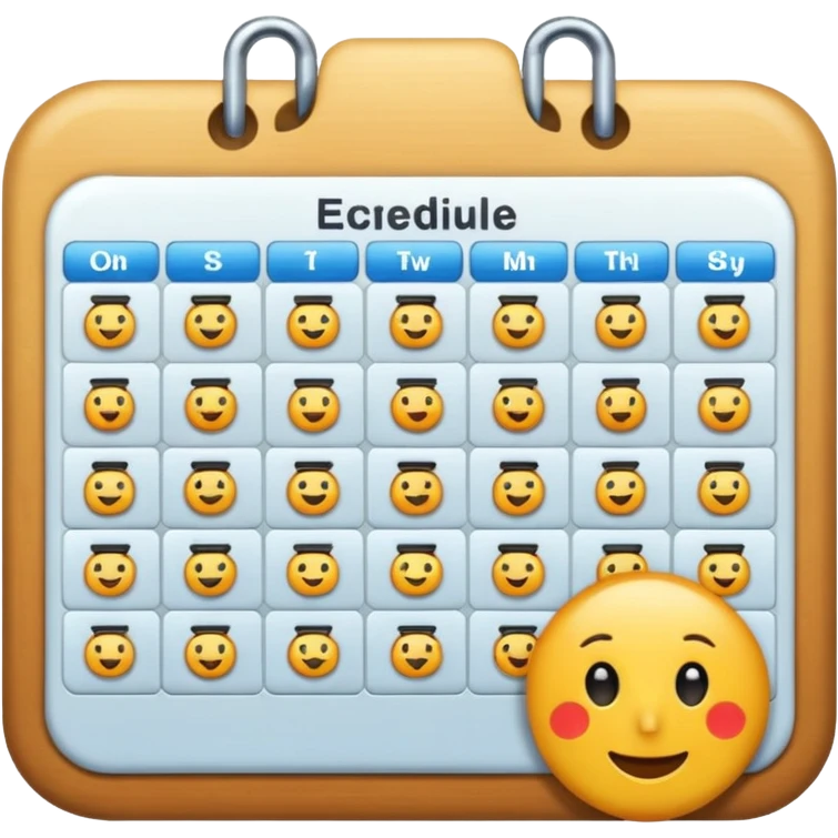 جدول مواعيد emoji