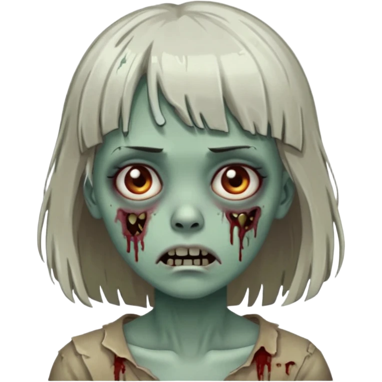 Zombi menina com franja emoji