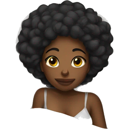 Black girl in bed emoji