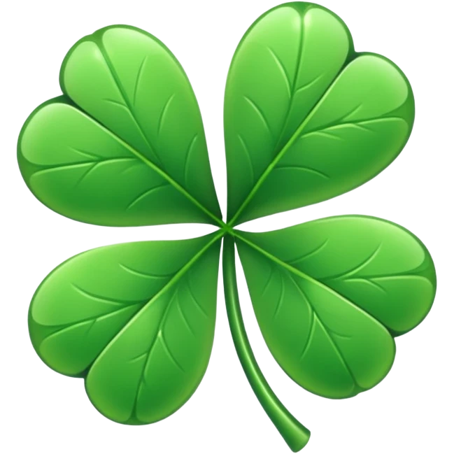 Lucky clover charm – green four-leaf clover.
 emoji