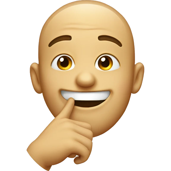 smiling with finger pointing to head nodding emoji