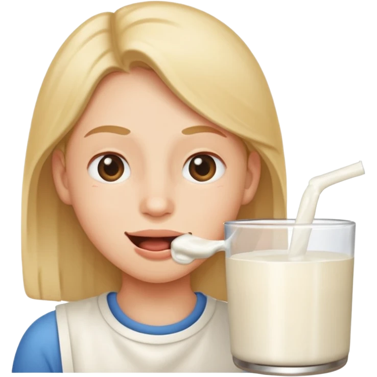 Winky face with milk in mouth  emoji