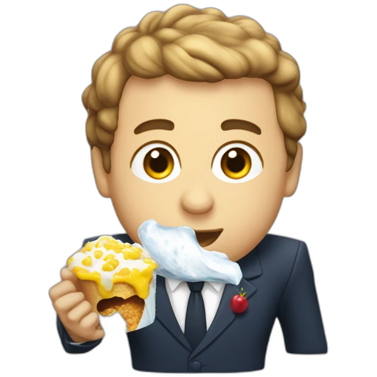 Macron qui mange une glace emoji