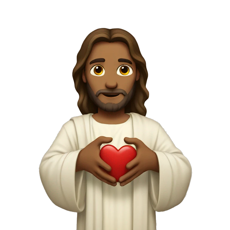 Jesus making heart hand emoji