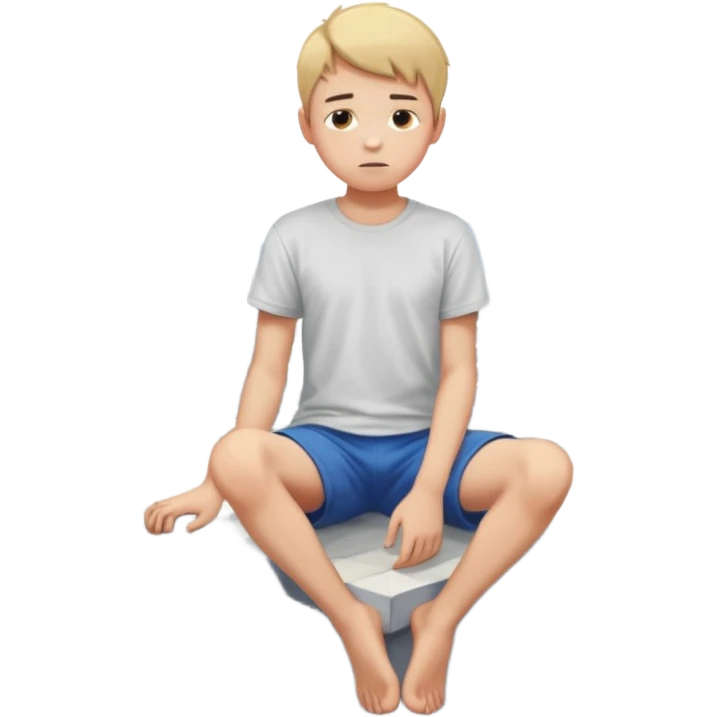 Ragazzo seduto su un tetto di un palazzo, con le gambe a penzoloni sul vuoto emoji