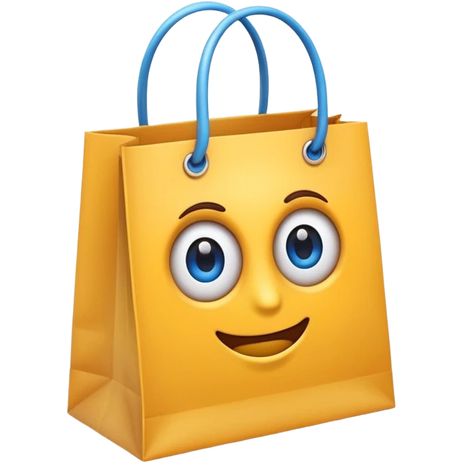 Eye-catching emoji with a discount percentage, shopping bag, and social media icon, advertising style. emoji