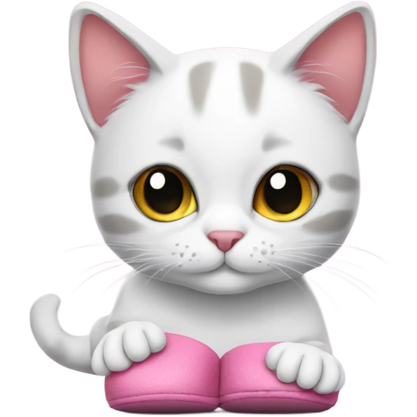 Cat in pink slippers emoji