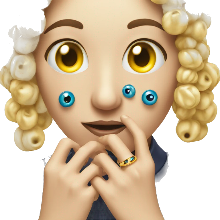 thin gold ring studded with eyeballs emoji