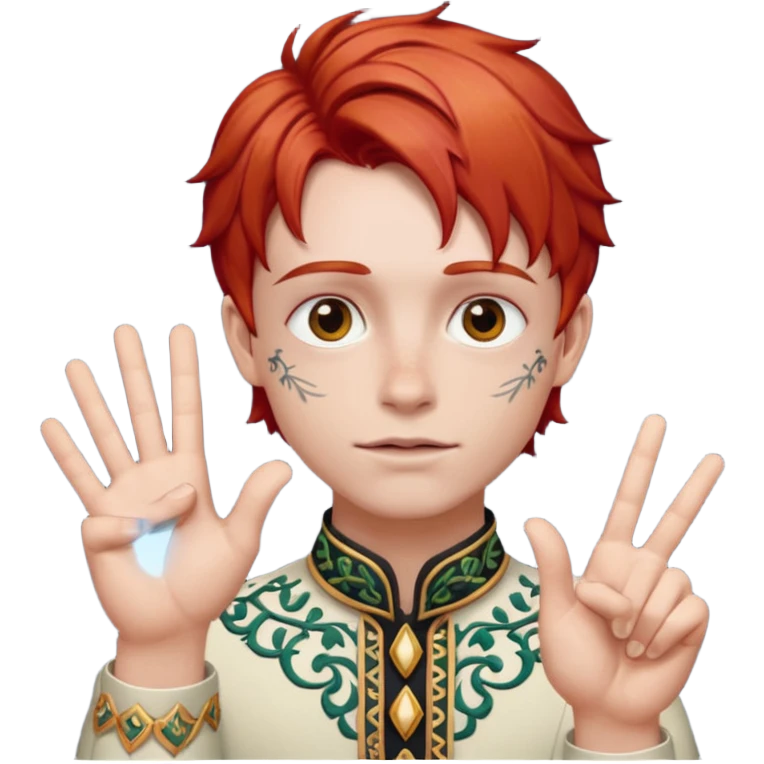 Carti Yvl handsign with red hair emoji