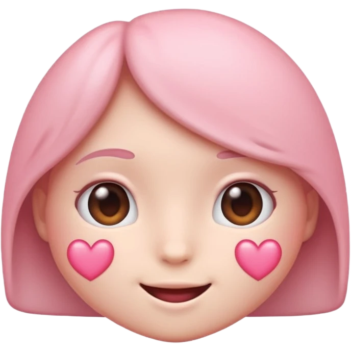 cute soft pink emoji, heart eyes, gentle smile, soft shading emoji