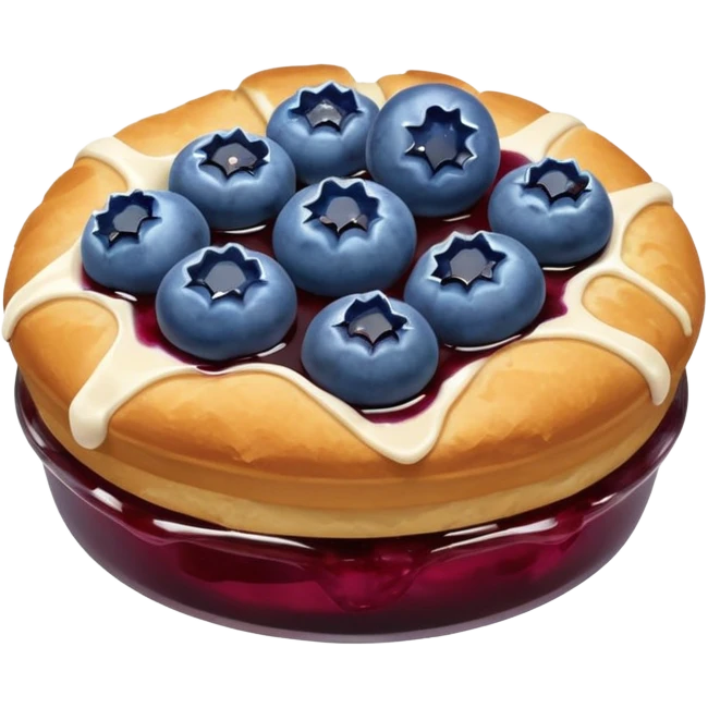 Make an emoji of a blueberry puff (small) that's broken off a bit so you can see the blueberry jam emoji