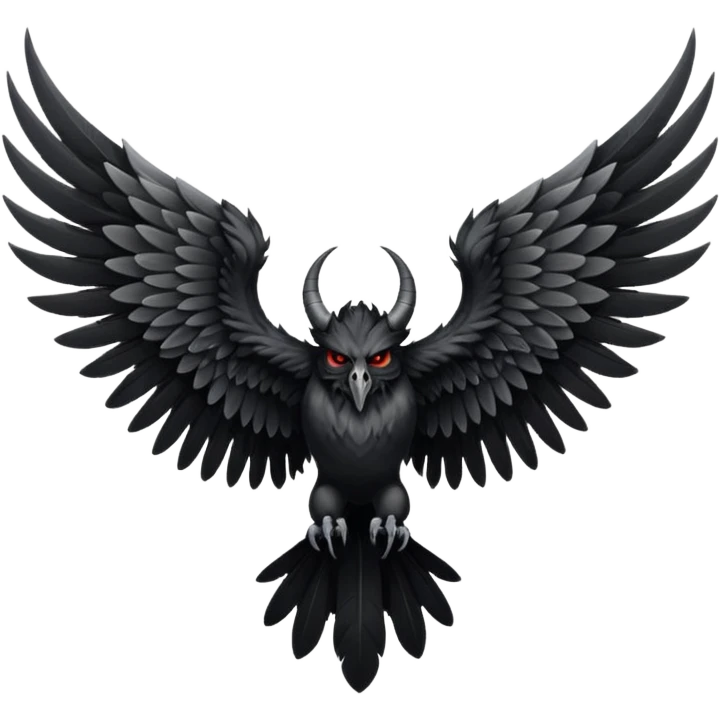 black and white wings demon not human emoji