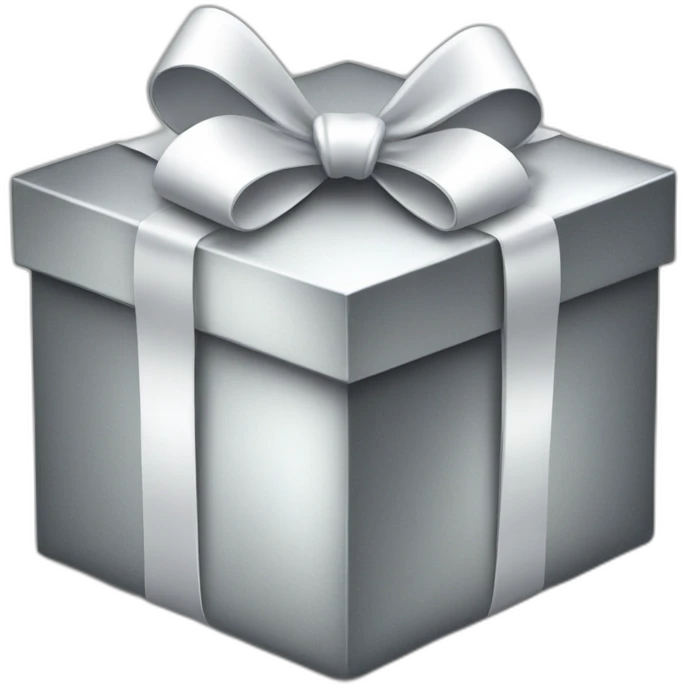 silver gift box with white bow emoji