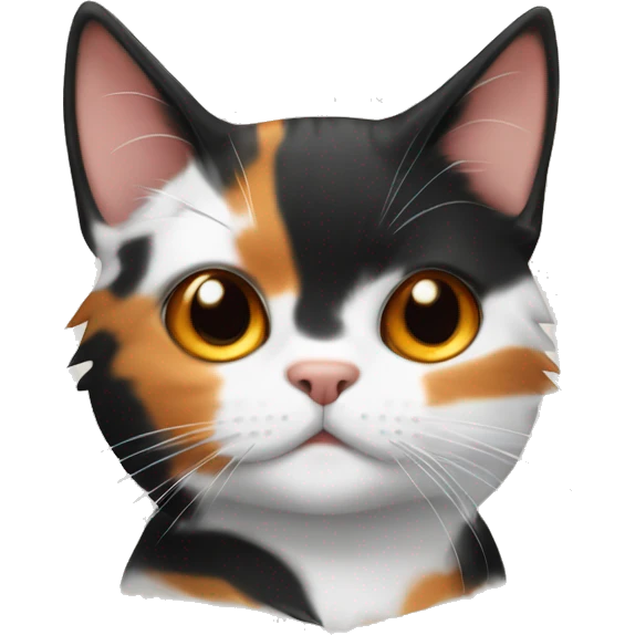 calico striped cat black orange and white emoji
