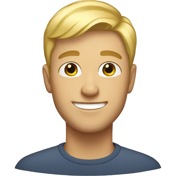 Blonde dude with short hair smiling emoji
