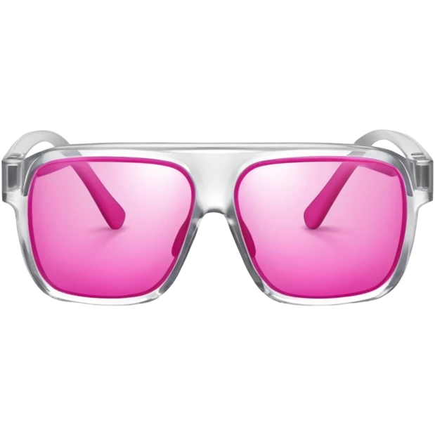 square protective glasses with bright pink lenses, industrial safety eyewear emoji